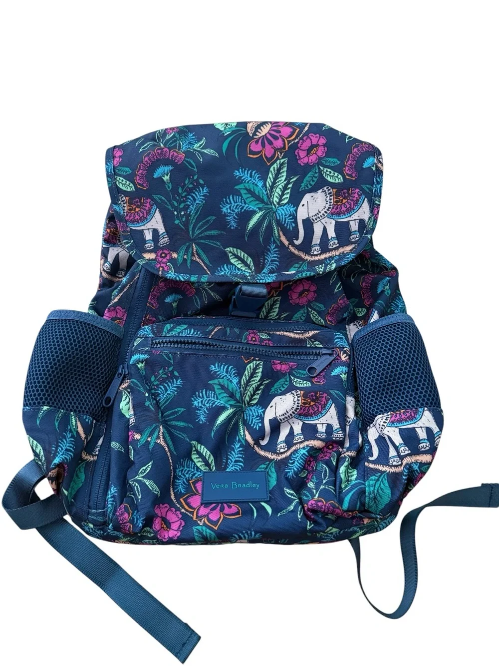 Vera Bradley Navy Elephant Print Backpack